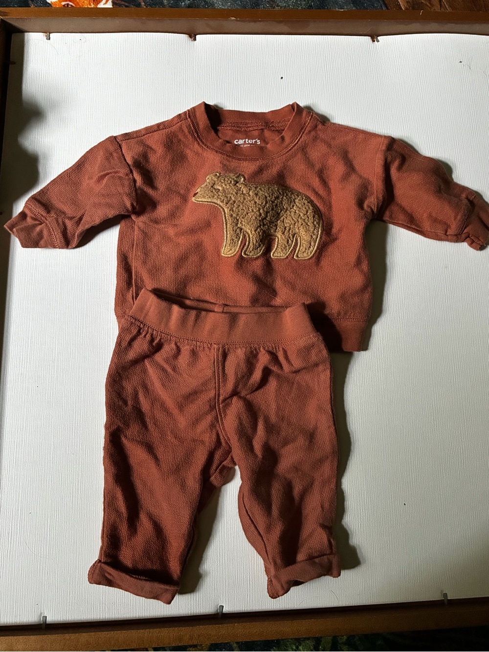 Carter's Rust-Toned Bear Applique Sweatshirt